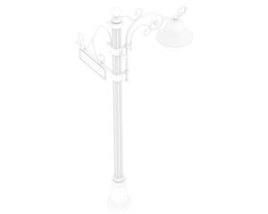 Street lamp isolated on transparent background. 3d rendering - illustration