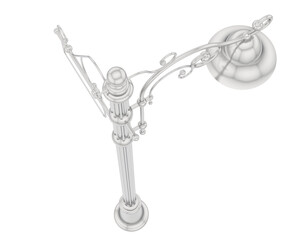 Street lamp isolated on transparent background. 3d rendering - illustration
