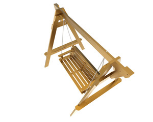 Swing isolated on transparent background. 3d rendering - illustration