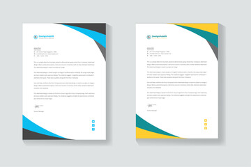 corporate modern letterhead design template with yellow color. creative modern letter head design template for your project. letterhead, letter head, Business letterhead design. 