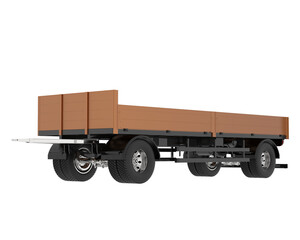 Trailer isolated on transparent background. 3d rendering - illustration