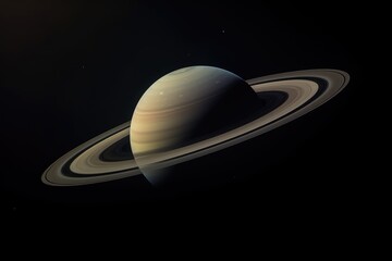 Saturn view from space. Saturn's rings. Generative AI.