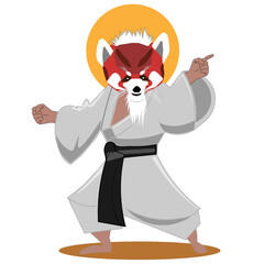 red panda kungfu master illustration