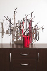 The original holder for jewelry in the form of a tree, handmade
