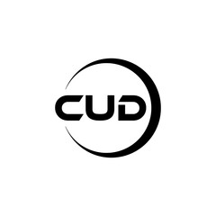 CUD letter logo design with white background in illustrator, cube logo, vector logo, modern alphabet font overlap style. calligraphy designs for logo, Poster, Invitation, etc.