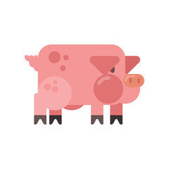 Pig vector illustration, Pig flat icon