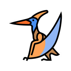 pteranodon dinosaur animal color icon vector illustration © vectorwin