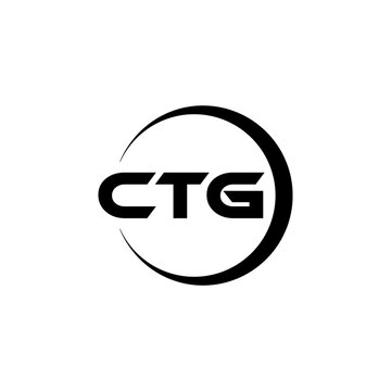 CTG letter logo design with white background in illustrator, cube logo, vector logo, modern alphabet font overlap style. calligraphy designs for logo, Poster, Invitation, etc.