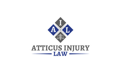 Attorney & Law logo design, Atticus Injury Law logo, Law logo