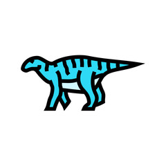 iguanodon dinosaur animal color icon vector illustration