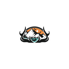 hunting Deer mounting minimalist logo design	