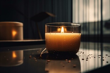 Contemporary candle with a modern design for elegant lighting. Generative AI