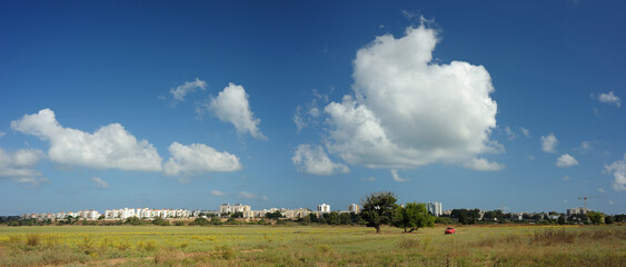 Panorama wasteland on the outskirts of the city of Ashkelon in Israel