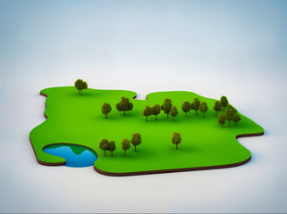 isometric nature and landscape. High quality photo
