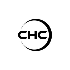 CHC letter logo design with white background in illustrator, cube logo, vector logo, modern alphabet font overlap style. calligraphy designs for logo, Poster, Invitation, etc.