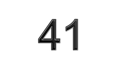 41 black lettering white background year number