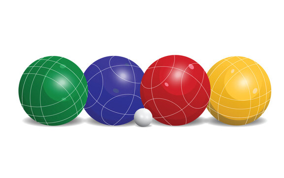 Illustration of Bocce Balls in several colors. Perfect For Additional Images With Bocce Sports Theme.
