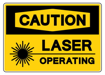 Caution Laser Operating Symbol Sign,Vector Illustration, Isolate On White Background Label. EPS10
