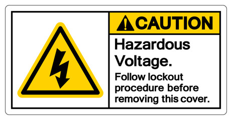 Caution Hazardous Voltage Symbol Sign, Vector Illustration, Isolated On White Background Label .EPS10