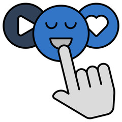 Social reaction icon, editable vector 