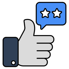 A flat design icon of customer review 