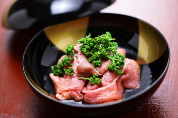 shabu-shabu of Sansho (Japanese pepper ) flower and beef