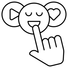 Social reaction icon, editable vector 