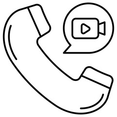 A flat design icon of video call