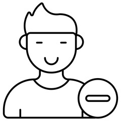 Conceptual flat design icon of remove profile 