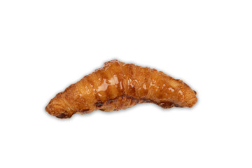 Top view of plain croissant no background