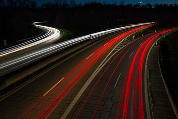 nocturnal lightstreams on German Autobahn