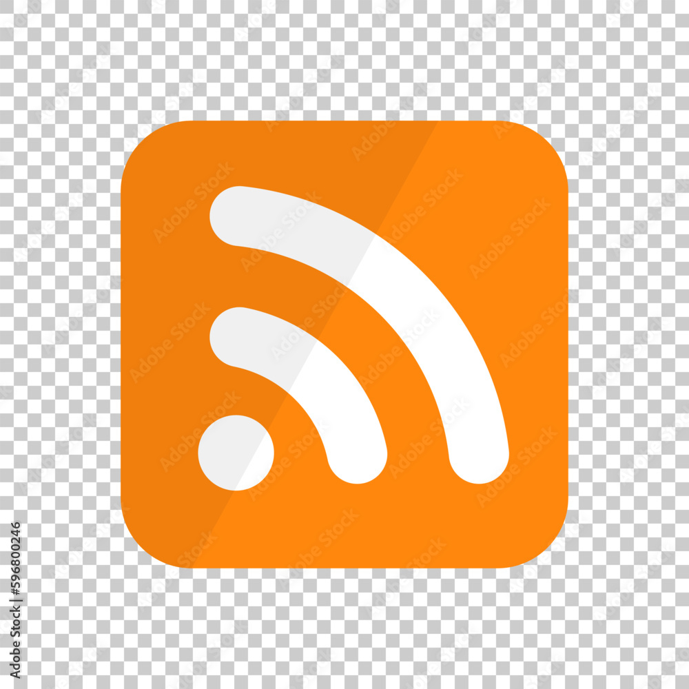 Poster rss icon isolated on transparent background. news and blog subscription. vector.