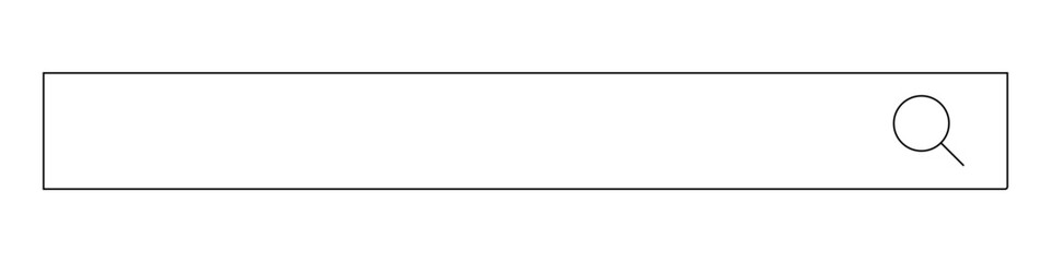 Thin line search box icon. Input field for Internet and web search. Vector.
