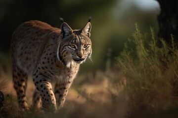 AI Generative - Wild and Majestic: Witness the Iberian Lynx in its Habitat!