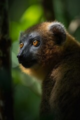 Obraz premium AI Generative - Climb to New Heights with the Greater Bamboo Lemur in Madagascar's Forests!