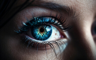 Close-up of a human eye, Generative AI