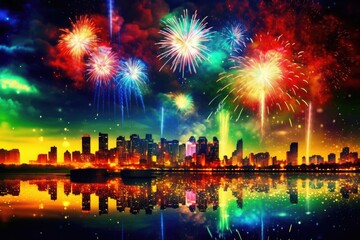 Fireworks Celebration for New Year's Eve
