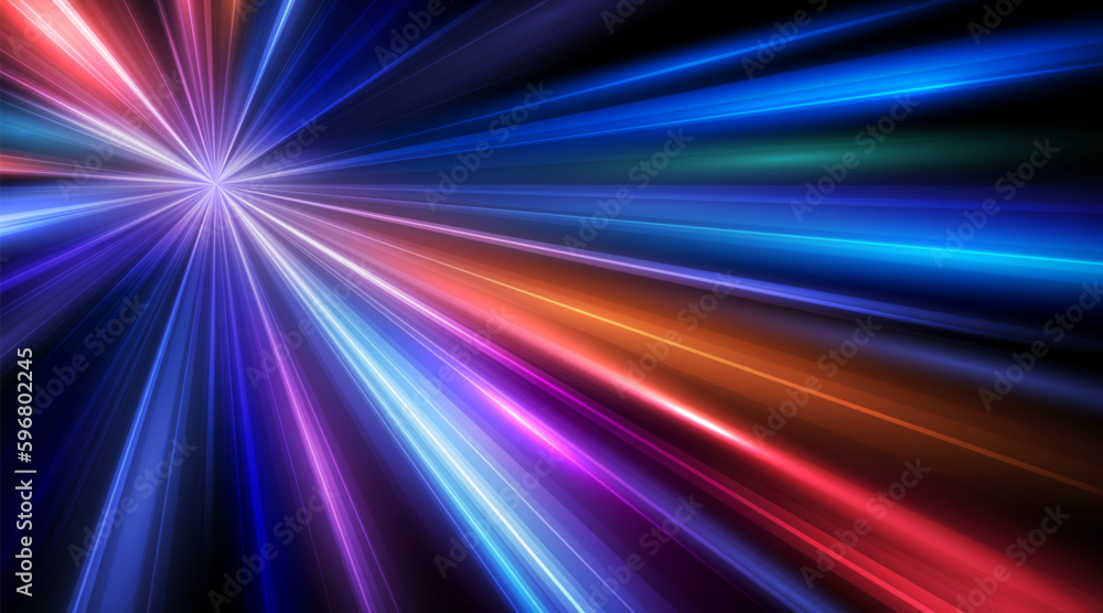 Poster modern abstract high-speed movement. dynamic motion light trails effect. technology movement pattern