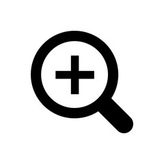 Obraz premium Simple zoom magnifying glass icon. Vector.