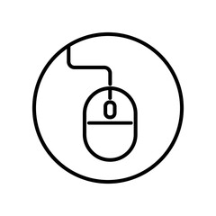 Round mouse cursor button icon. Vector.