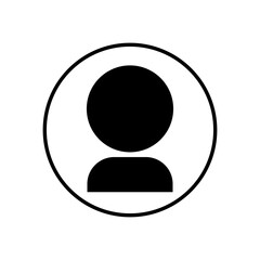 Simple round user icon. Person. Vector.