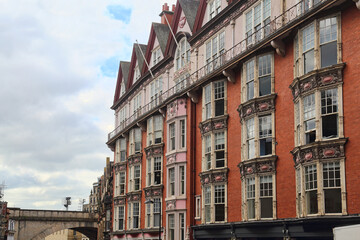 Fototapeta na wymiar Victorian houses in Newcastle, UK