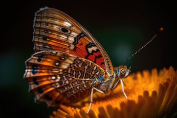 Naklejka na ściany i meble Butterfly, macro photography, close up shallow focus. Generative AI