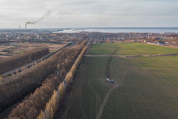 Aircraft an-26 accident on the field in Ukraine