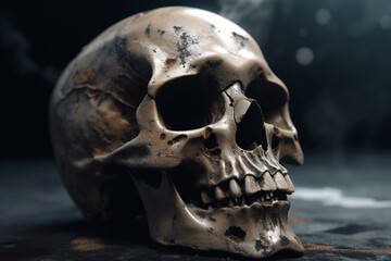 Obraz na płótnie Canvas 3D modeled skull with a grunge look and feel. Generative AI