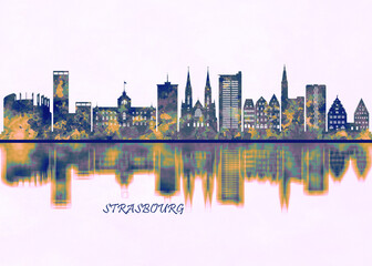 Fototapeta na wymiar Strasbourg Skyline