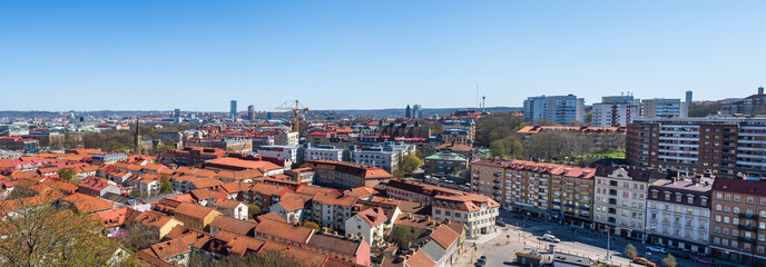 Panoramic view over central Gothenburg, Sweden.