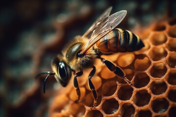 The Honeycomb's Secret: A Romantic View of a Bee's Life Inside the Hive - Generative Ai