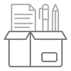Box Greyscale Line Icon