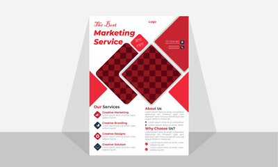 Modern and creative corporate business flyer vector design template for print. A4 size  